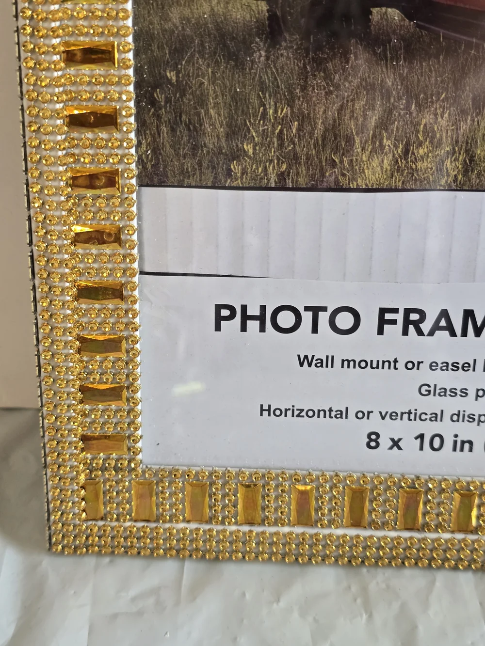 Gold Beaded 8x10 Photo Frame - Decorative Home Accent New Handmade